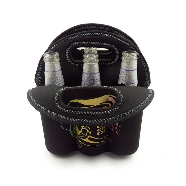 Custom 6 in 1 Wine Bottle Cooler Holder Wine Beer Neoprene Cooler Bag