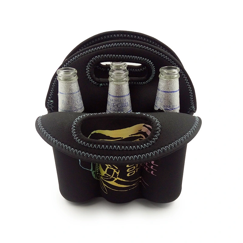 Custom 6 in 1 Wine Bottle Cooler Holder Wine Beer Neoprene Cooler Bag