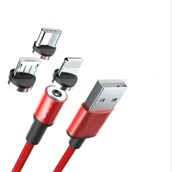 Magnetic Phone Cable Micro USB Cable 3 in 1 Led Lighting Charg Cable