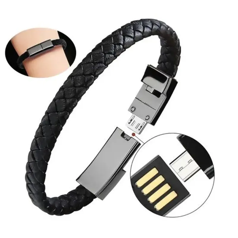 Micro Usb Charging Line Type c USB Cable Wrist Bracelet Data Line