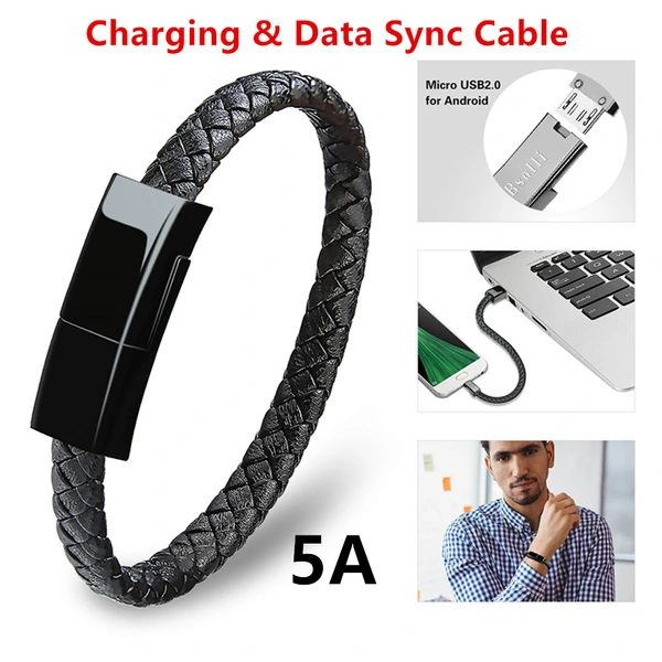Micro Usb Charging Line Type c USB Cable Wrist Bracelet Data Line