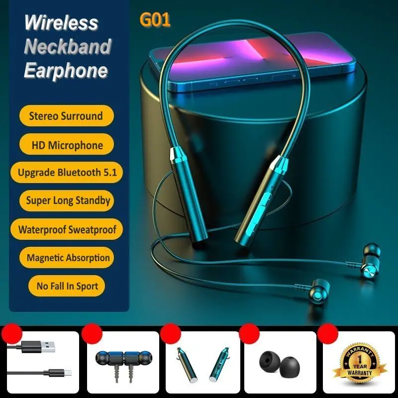 Cool Sport Running BT5.2 Microphone Wireless Neckband Headset