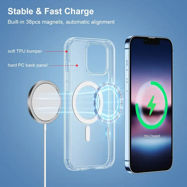 Transparent Magnet Phone Case for Iphone Max Magnetic Case