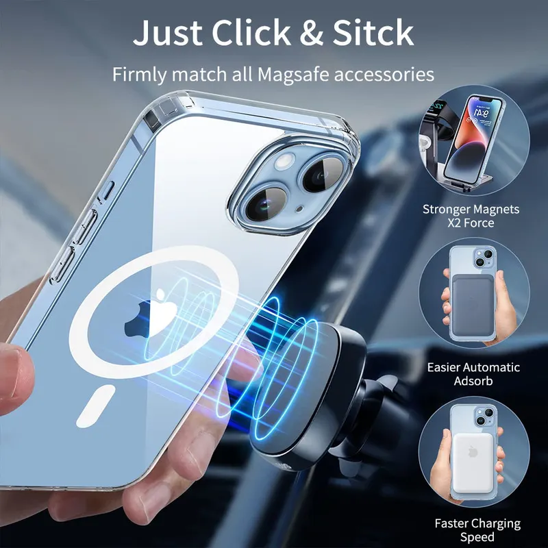 Transparent Magnet Phone Case for Iphone Max Magnetic Case