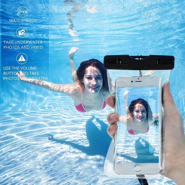 IPX8 Waterproof TPU PVC Swimming Boating Diving Mobile Phone Bag Case