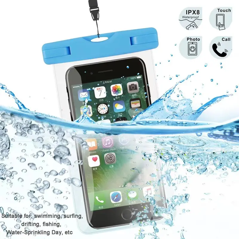 IPX8 Waterproof TPU PVC Swimming Boating Diving Mobile Phone Bag Case