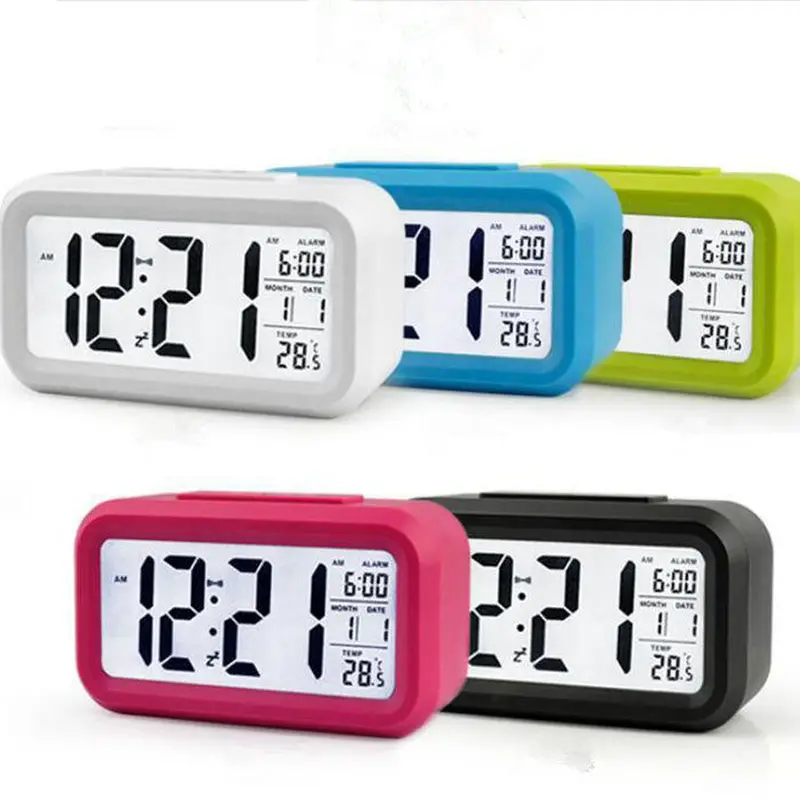 Multi Function LCD Desk Clock Snooze Function Digital Alarm Clock
