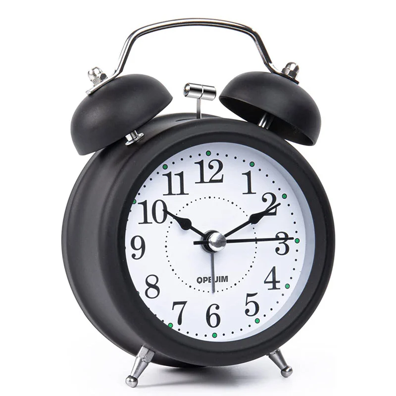 Mini Alarm Clock Twin Bell Metal Home Office Desk Table Alarm Clock