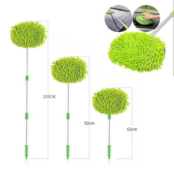 Adjustable Handle Chenille Mop Brush Car Cleaning Washing Brush Kit