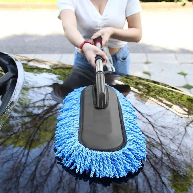 Retractable Brush Mop Car Washer Car Wash Wax Soft Mop Brush