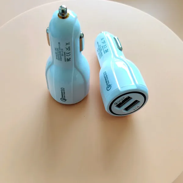 Portable Universal Fast Charge Dual Usb Car Charger For Mobile Phone