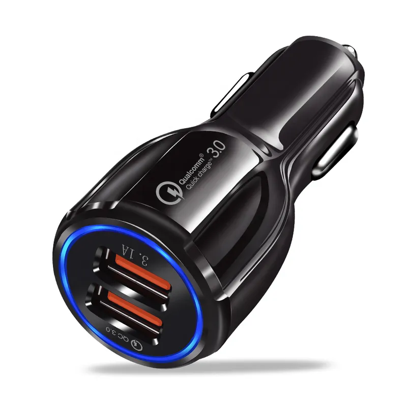 Portable Universal Fast Charge Dual Usb Car Charger For Mobile Phone