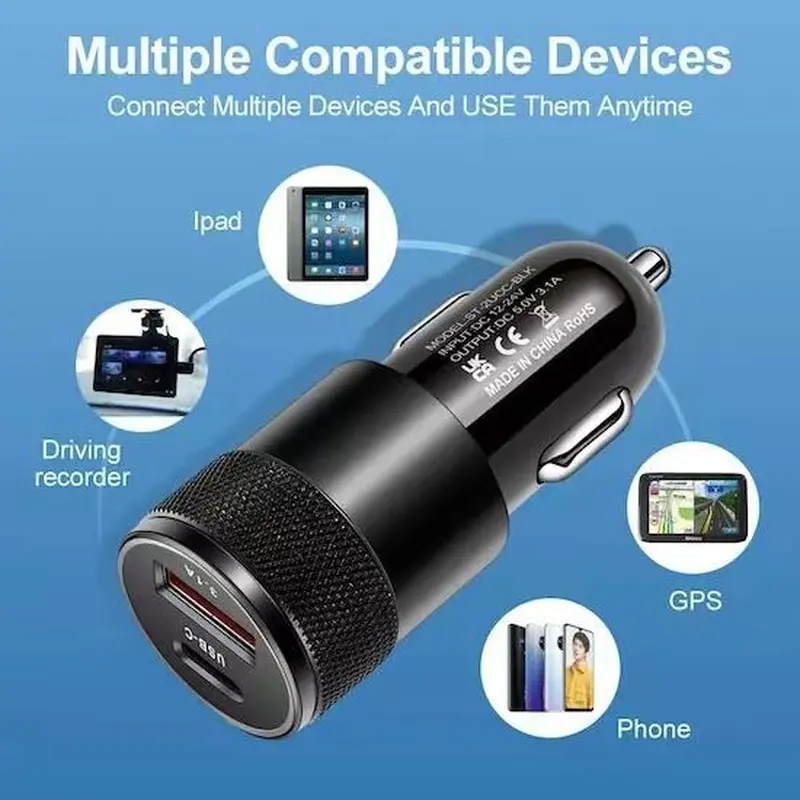 USB Car Charger Quick Car Charge Phone Adapter for Mobile Phone