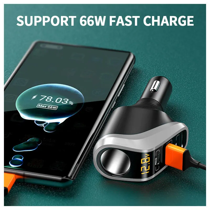 12/24V 188W Multifunctional Fast Car Charger With Cigarette Lighter