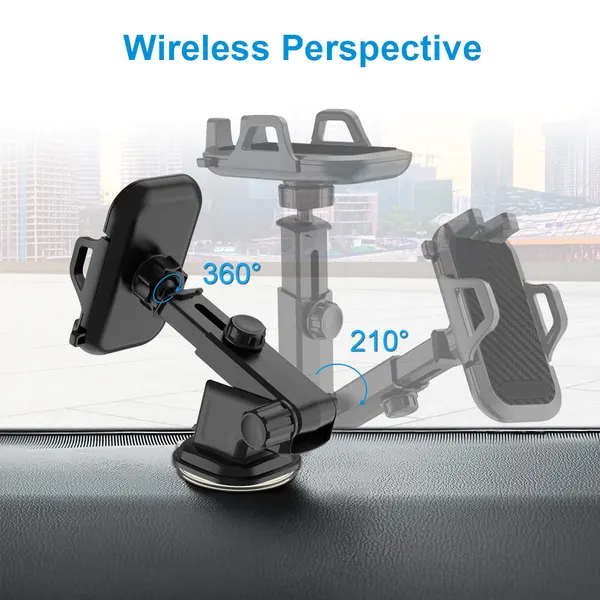 360 Degree Rotatable Retractable Strong Suction Car Phone Holder