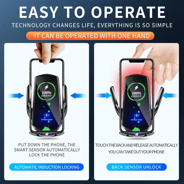 15W Magnetic Wireless Car Phone Charging Holder Phone Support