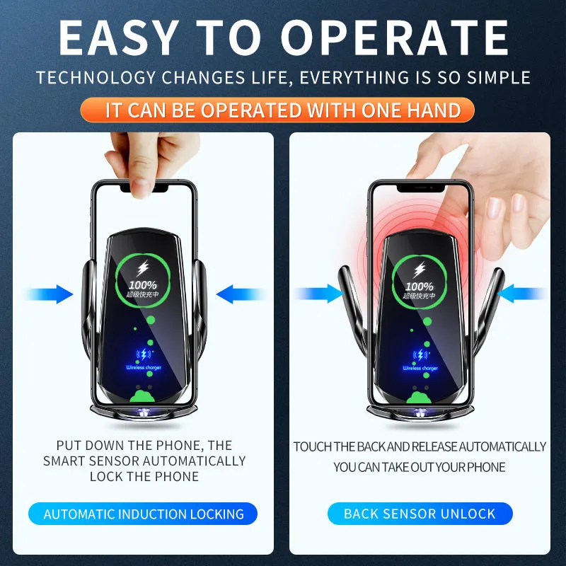 15W Magnetic Wireless Car Phone Charging Holder Phone Support