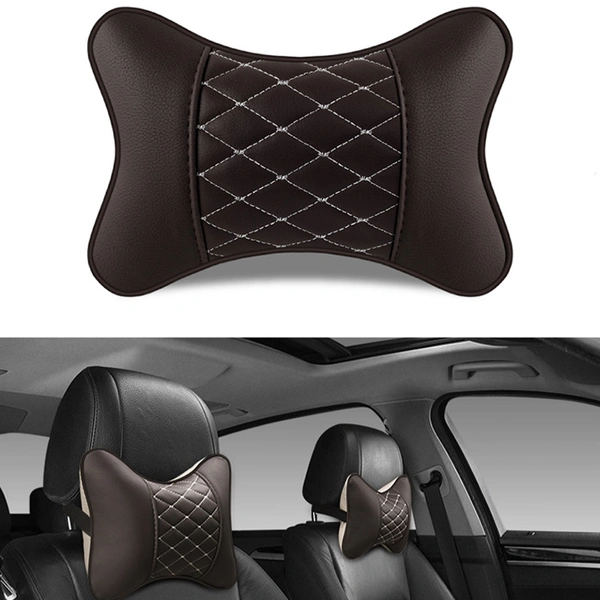 Car Neck Pillows Both Side Pu Leather Headrest Car Pillow