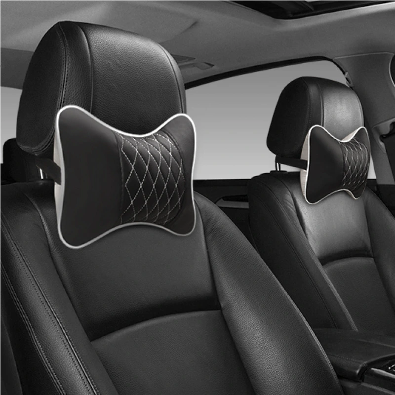 Car Neck Pillows Both Side Pu Leather Headrest Car Pillow