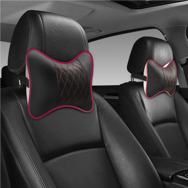 Car Neck Pillows Both Side Pu Leather Headrest Car Pillow
