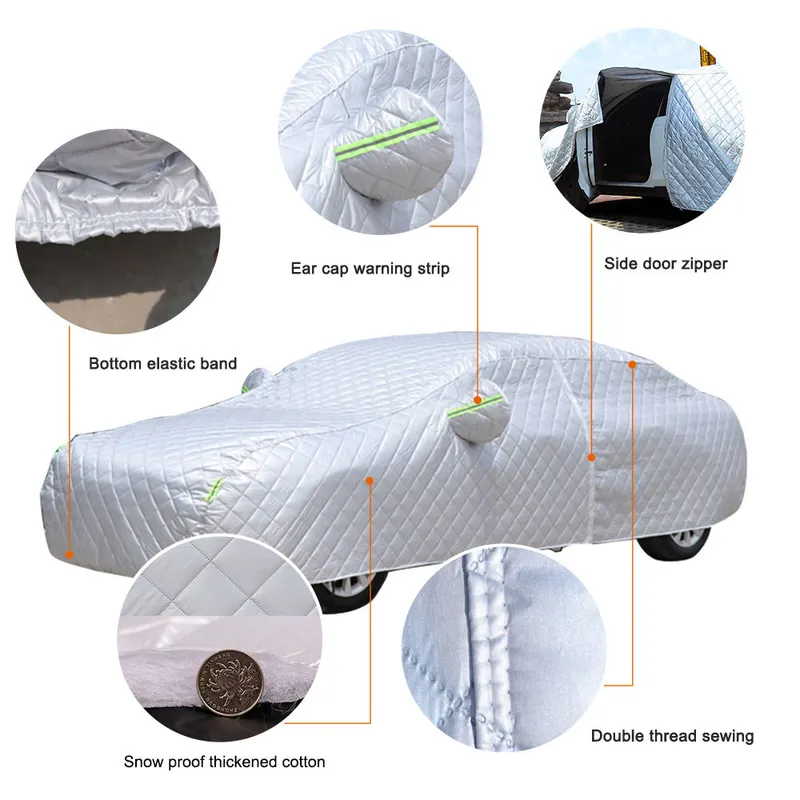Winter Car Cover Anti Hail Rain Snow Cotton Thickened Cloth Car Cover