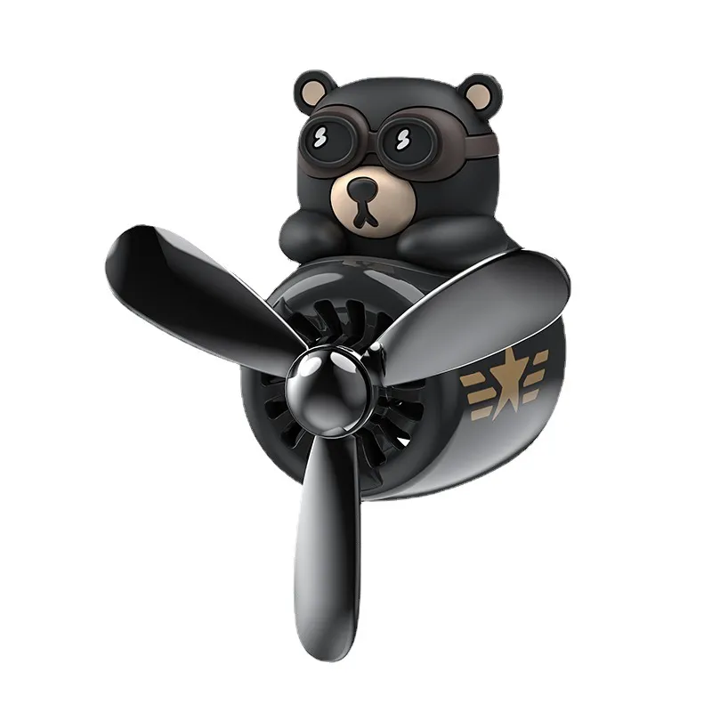 Bear Pilot Car Air Freshener Rotating Propeller Outlet Fragrance