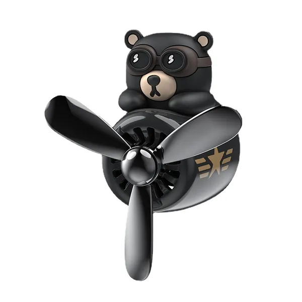 Bear Pilot Car Air Freshener Rotating Propeller Outlet Fragrance