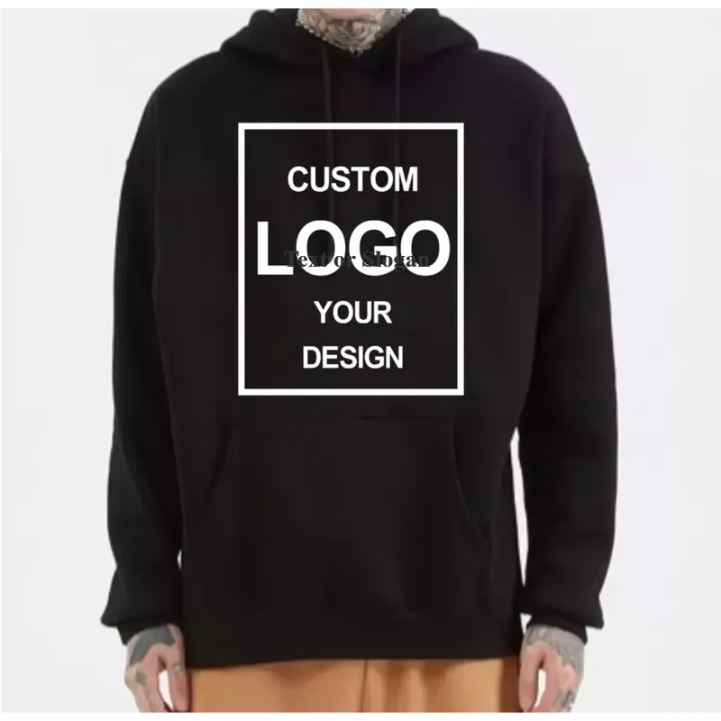 Plus Size Plain Blank Custom Logo Sweatshirts Hoodie Set Unisex