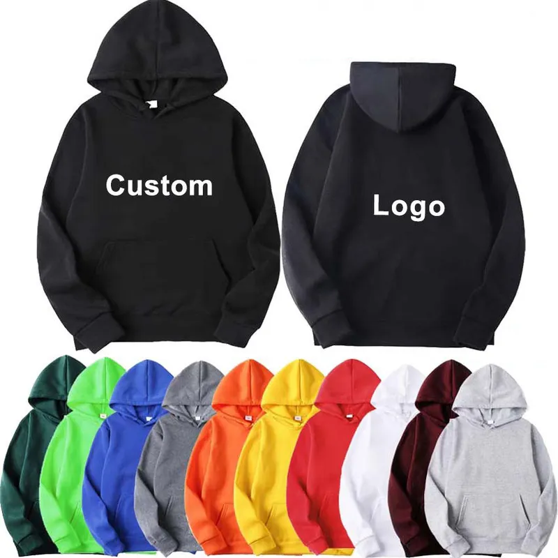 Plus Size Plain Blank Custom Logo Sweatshirts Hoodie Set Unisex
