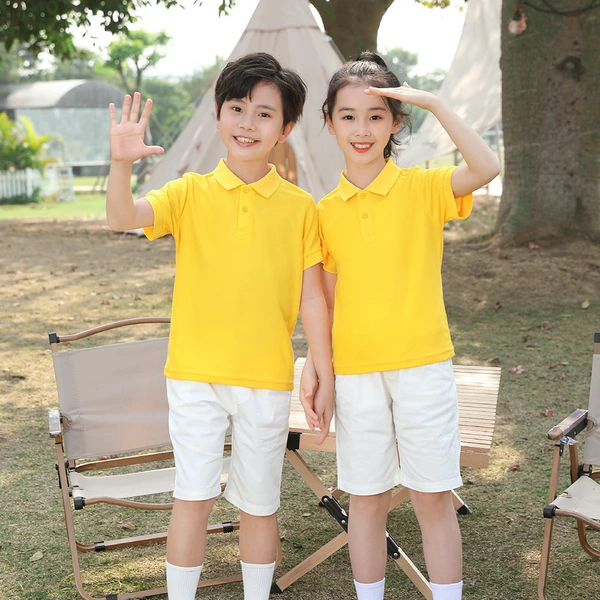 Custom Primary School Kindergarten Students Cotton Polo Shirts Uniform