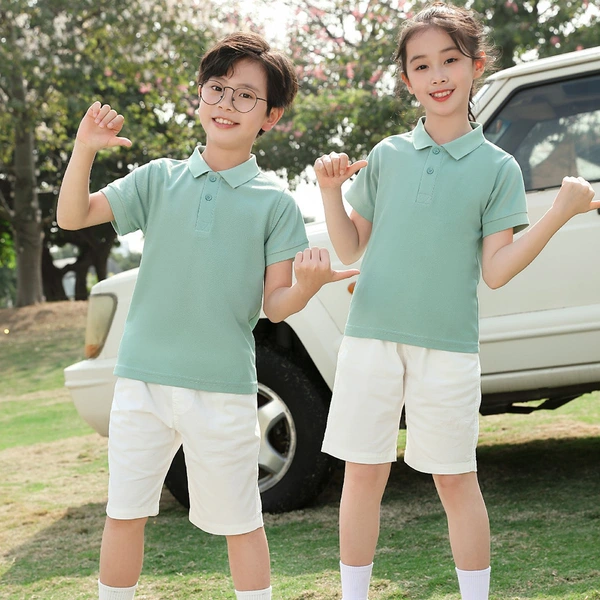 Custom Primary School Kindergarten Students Cotton Polo Shirts Uniform
