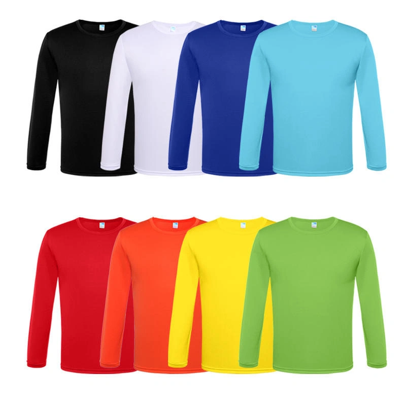 Customized Logo Long Sleeve Round Neck Quick Dry Breathable T-shirt