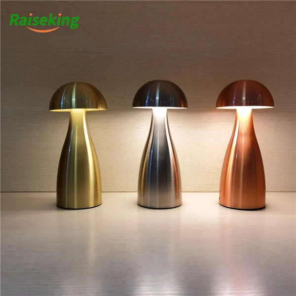 Lámpara de mesa inalámbrica led de metal con control táctil para restaurante 