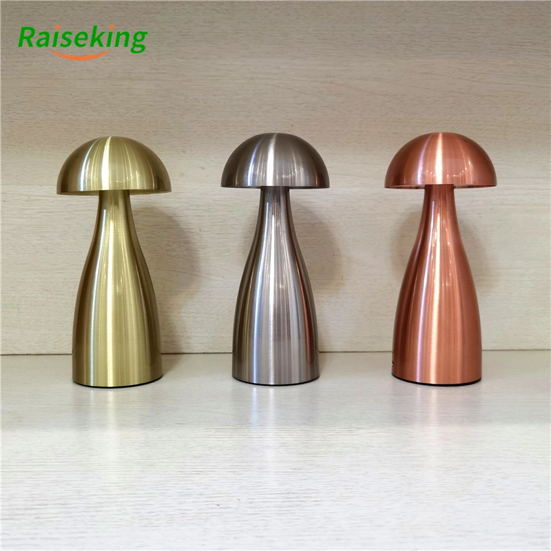 Lámpara de mesa inalámbrica led de metal con control táctil para restaurante 