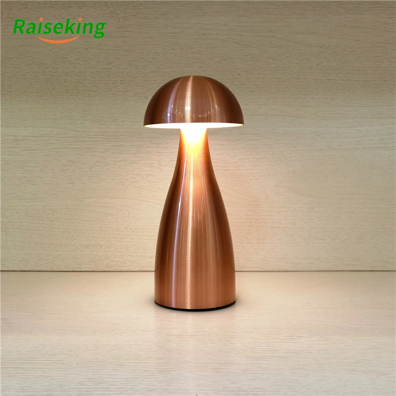 Lámpara de mesa inalámbrica led de metal con control táctil para restaurante 