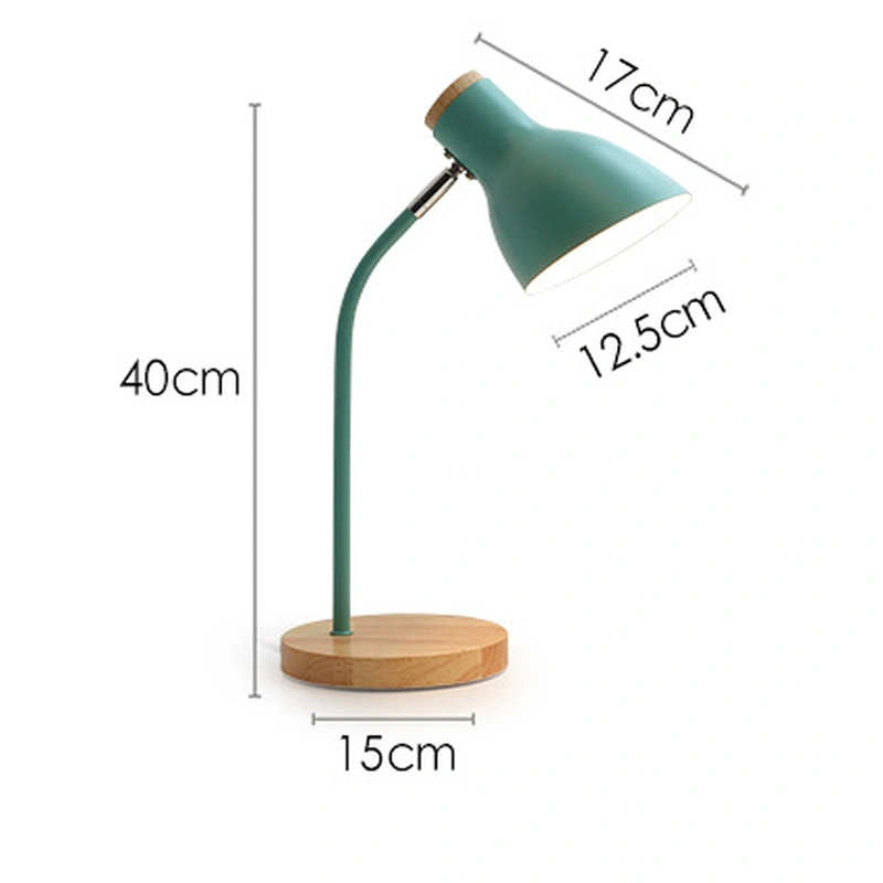 مصباح طاولة خشبي ملون على الطراز الاسكندنافي e27 للدراسة 