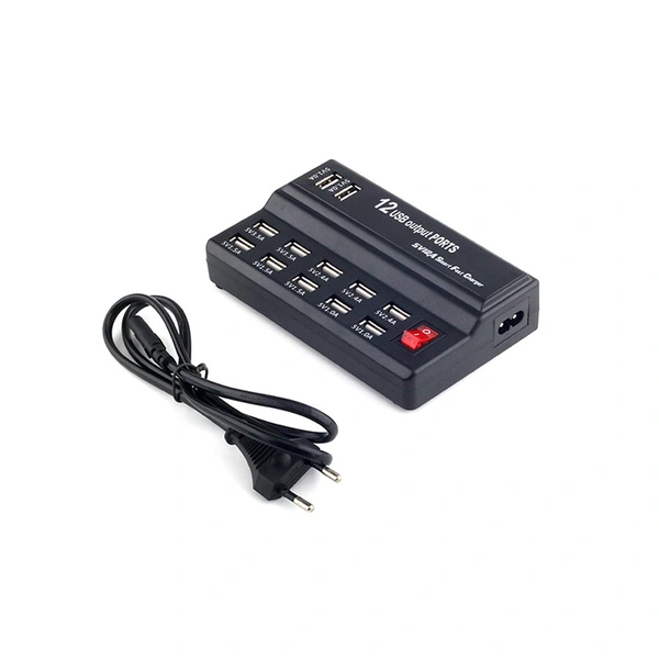 12 منفذ USB شاحن محطة الهاتف محطة متعددة مع قابس الاتحاد الأوروبي الولايات المتحدة 