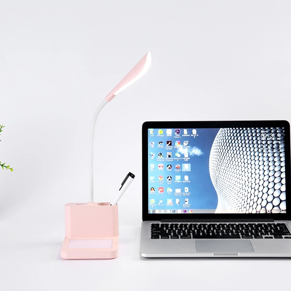 lámpara de mesa led luz de lectura de escritorio recargable con portalápices  