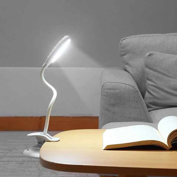 Control de sensor táctil lámpara de escritorio con clip de luz de lectura recargable led 
