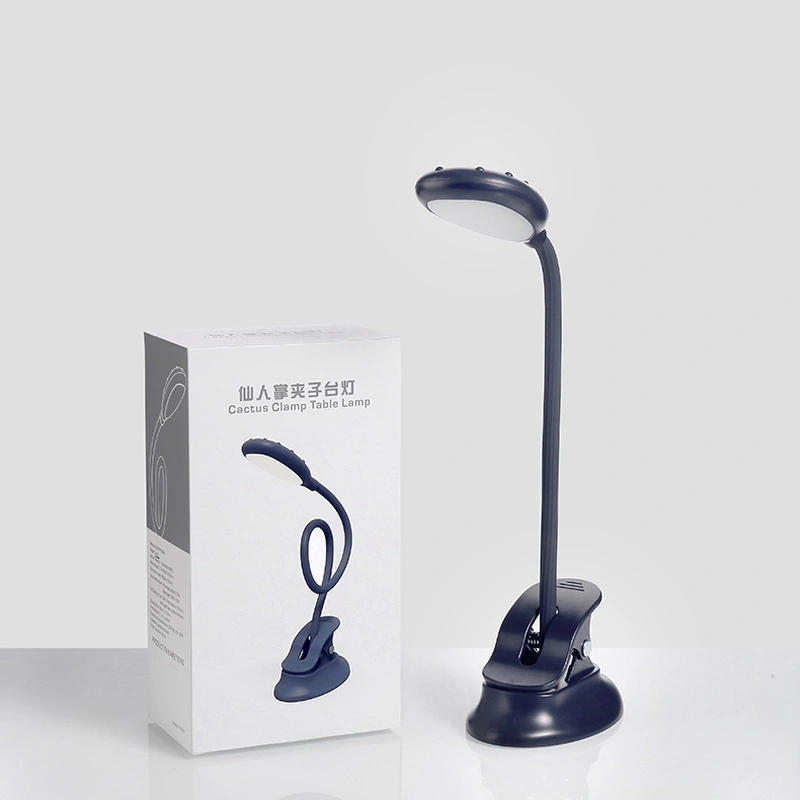 Control de sensor táctil lámpara de escritorio con clip de luz de lectura recargable led 