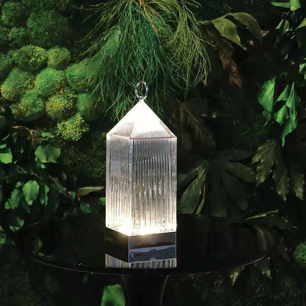 مصباح فانوس كريستال أكريليك كارتيل مع بطارية USB قابلة لإعادة الشحن 