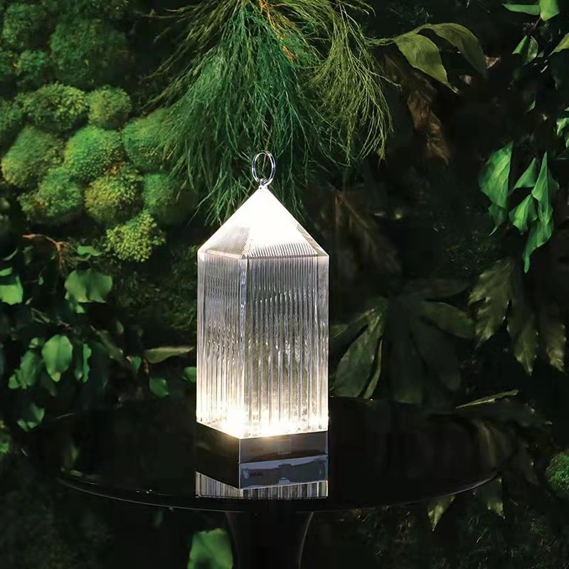 مصباح فانوس كريستال أكريليك كارتيل مع بطارية USB قابلة لإعادة الشحن 
