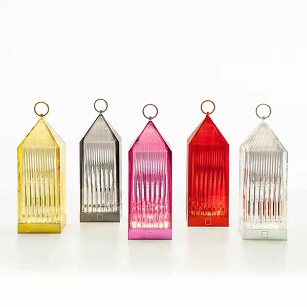 مصباح فانوس كريستال أكريليك كارتيل مع بطارية USB قابلة لإعادة الشحن 