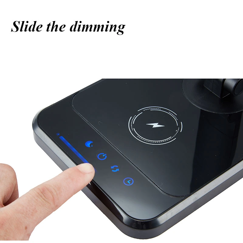 lámpara de escritorio led regulable con cargador inalámbrico qi 