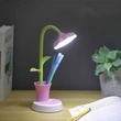 lámpara de escritorio recargable led de girasol con puerto usb para niños leyendo