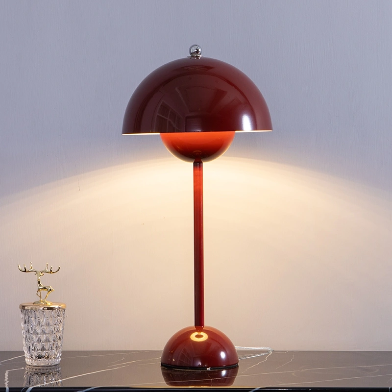 lámpara de mesa de maceta lámpara de metal de noche con opciones de enchufe eu us uk