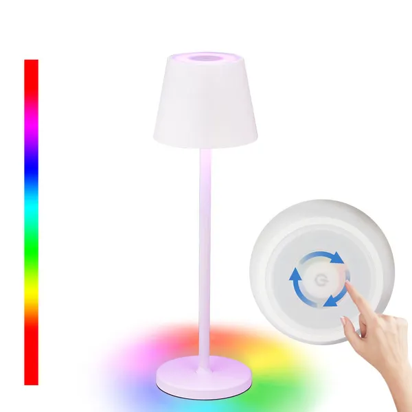Lámpara de mesa inalámbrica rgb poldina recargable rsj-c003/r para restaurante