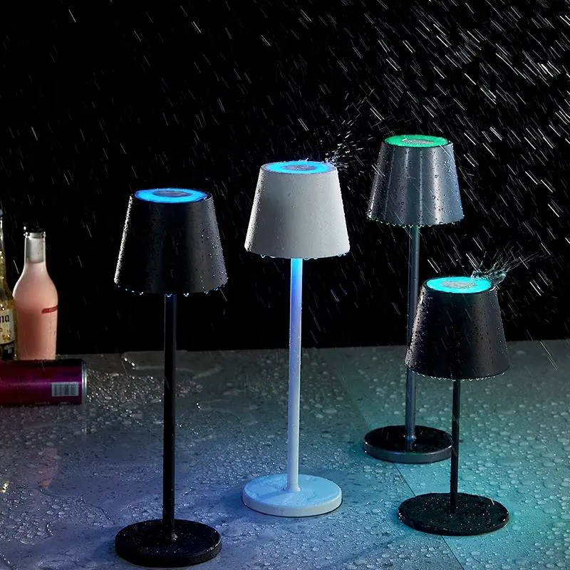Lámpara de mesa inalámbrica rgb poldina recargable rsj-c003/r para restaurante