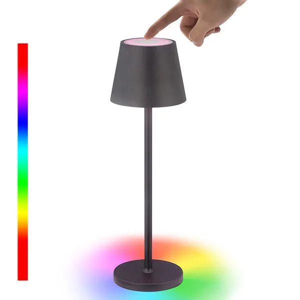Lámpara de mesa inalámbrica rgb poldina recargable rsj-c003/r para restaurante