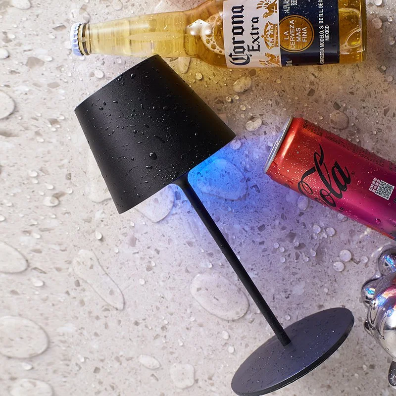 Lámpara de mesa inalámbrica rgb poldina recargable rsj-c003/r para restaurante